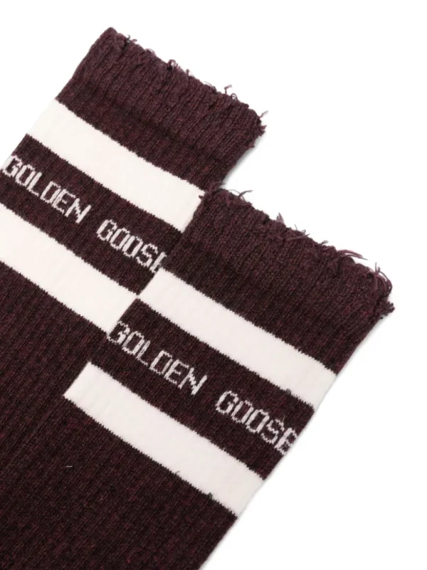 GOLDEN GOOSE  CALZE  BORDEAUX