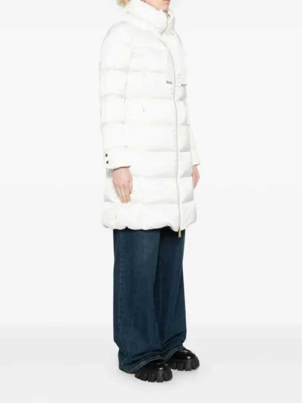 HERNO PARKA LUNGO TRAPUNTATO BIANCO