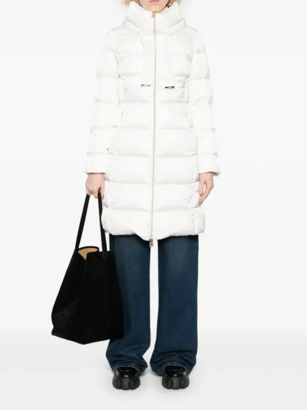 HERNO PARKA LUNGO TRAPUNTATO BIANCO