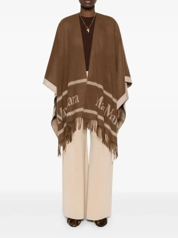 MAX MARA PONCHO HILDE CUOIO