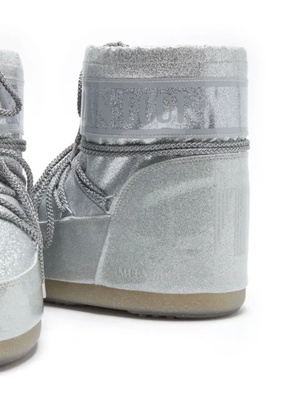 MOON BOOT STIVALI ICON LOW GLITTER SILVER