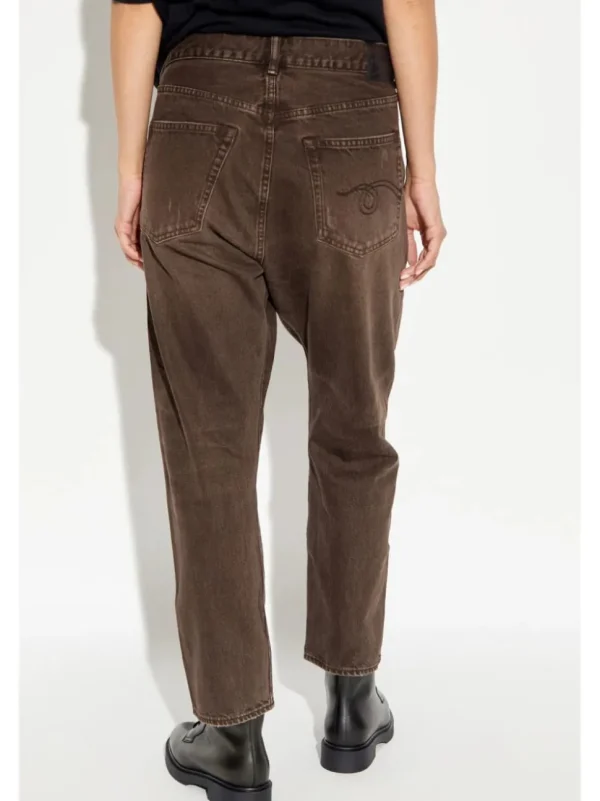 R13 JEANS CROSSOVER CROP CHOCOLATE