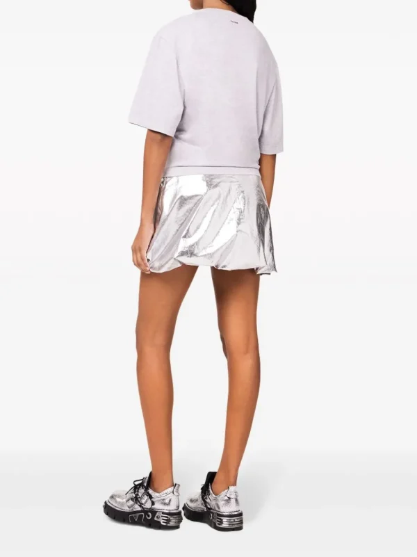 RABANNE T-SHIRT CROP GRIGIO