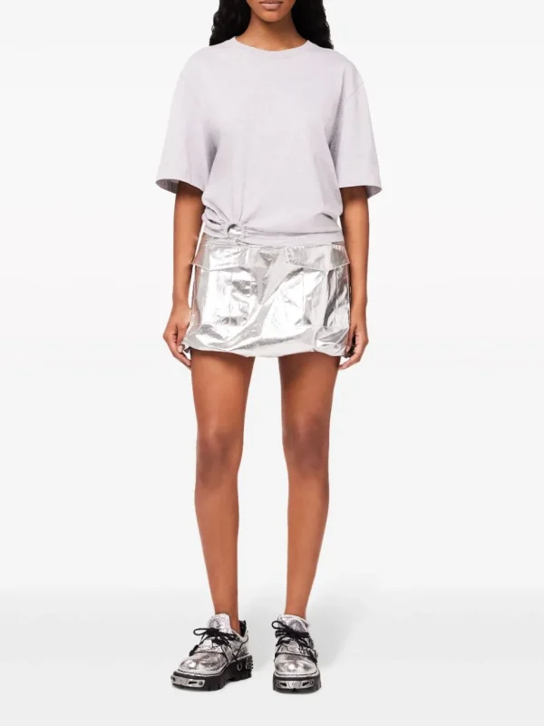 RABANNE T-SHIRT CROP GRIGIO